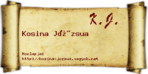 Kosina Józsua névjegykártya